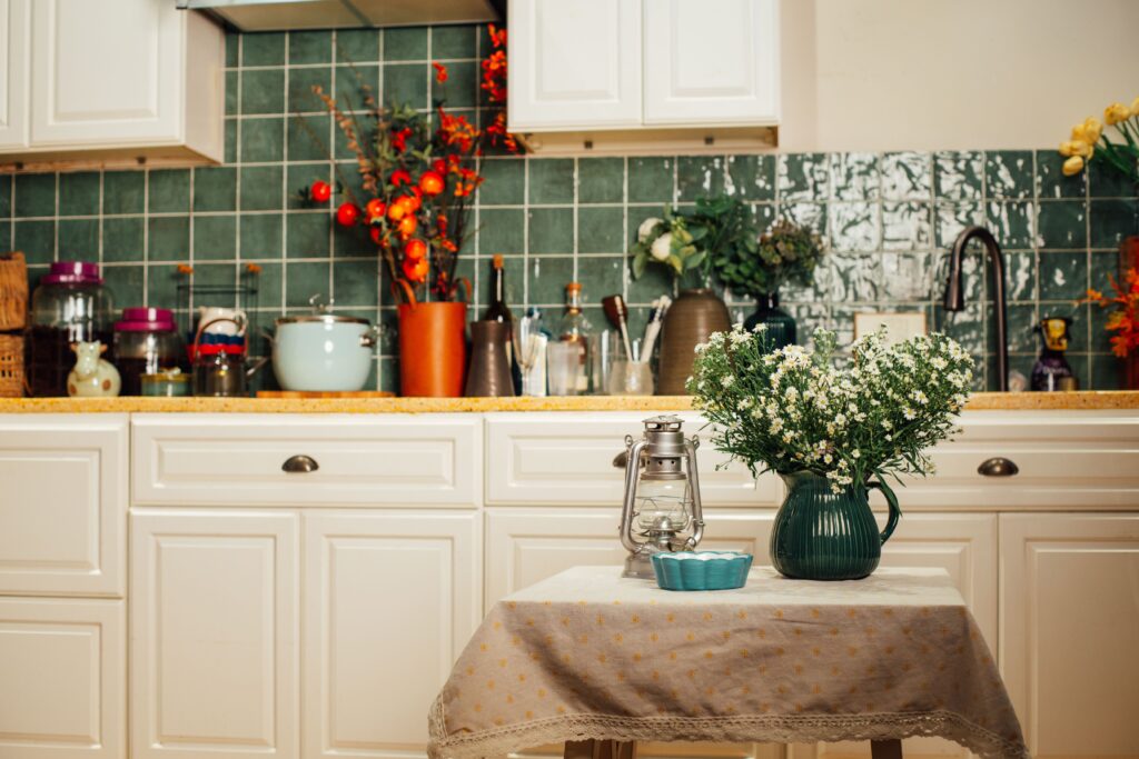 Kitchen flower decor